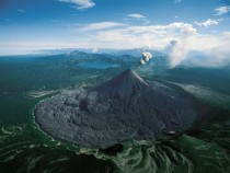 Karymsky a stratovolcano on the Kamchatka Peninsula Russia 