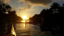 Kayaking in Miami at sunset 
