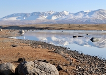 Khoton Nuur a remote lake at the Altai Tavan Bogd National Park Western Mongolia 