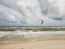 Kite surfing after tropical storm Barry Perdido Key Beach Florida  OC