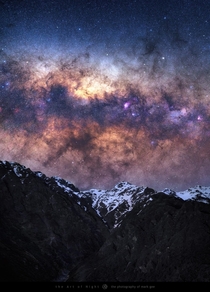 Kiwi On The Mountain - photographed in the AorakiMount Cook National Park New Zealand as the galactic center of the Milky Way set behind the Southern Alps in August 