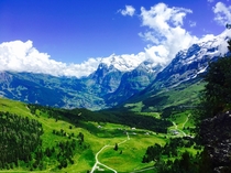 Kleine Scheidegg view over Grindelwald Switzerland  X