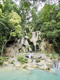 Kuang Si waterfall outside of Luang Prabang Laos 