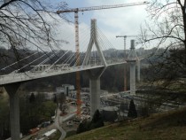La Poya bridge in Fribourg Switzerland under construction finally cars are gonna be kept out of the citys medieval center OC