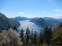 Lago Di Lugano Switzerland View From Monte Br 