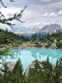 Lago di Sorapis at m in the Dolomites Italy 