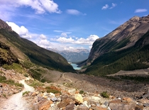 Lake Louise - Opposite angle of the famous Lake Louise picture about half way up the trail ft in elevation  x