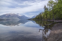 Lake McDonald Glacier National Park Montana US just after the Spring thaw 
