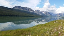 Lake reflection from Glacier National Park Montana 