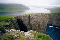 Lake Srvgsvatn in Faroe Islands 