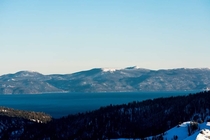 Lake Tahoe as seen from Highcamp at Squaw Valley Resort in Olympic Valley CA 