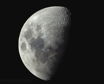 Last nights  Waxing Gibbous Moon captured with a telephoto lens 