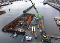 Last summer they were casting foundations for the new bridge in Gothenburg Sweden But first they simply had to remove the river