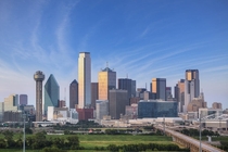 Late afternoon view of Dallas Texas