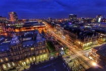Leeds by night UK 