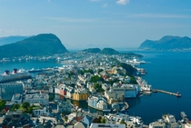 lesund Norway A colorful quaint seaside city
