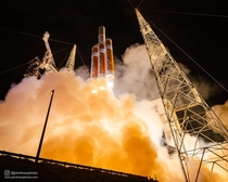 Liftoff of the behemoth Delta IV Heavy rocket sending the Parker Solar Probe on its journey to touch the sun 