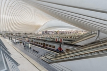 Lige-Guillemins railway station in Lige Belgium - Designed by Calatrava completed 
