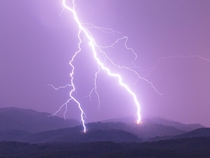 Lightning impact and explosion Chiang Mai Thailand