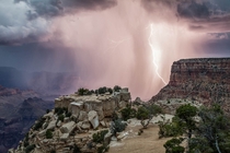 Lightning Moran Point Grand Canyon Arizona  by Kirk Lougheed 