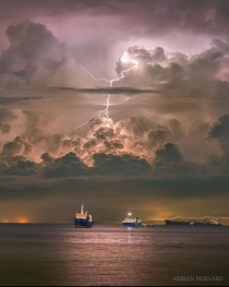 Lightning storm over the Gulf of Paria Trinidad
