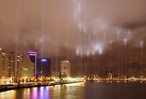 Lights along the fire line memorialize the bombing of Rotterdam  May  