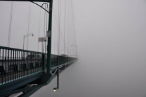Lions Gate Bridge in the fog 