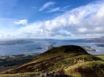 Loch Lomond from the top of Conic Hill Scotland - March  OC x