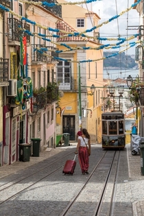 Lone Traveler Lisbon  Portugal by Brad Hammonds 