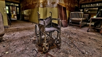 Lonely wheelchair at Forest Haven Asylum in Laurel MD 