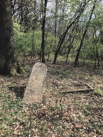 Lonesome abandoned jewish grave in the woods Austria 