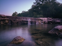 Long exposure of just before sunrise at a waterfall in Austin TX 