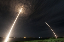 Long exposure SpaceX Falcon  launch and landing 