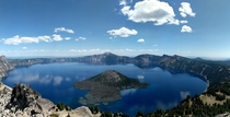 Looking down at the deepest lake in the US from Watchmans Peak Crater Lake OR 
