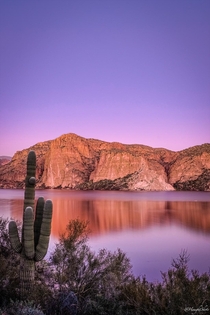Looking East at Sunset Canyon Lake Arizona 