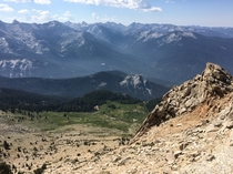 Looking out at the Great Western Divide from Alta Peak in Sequoia National Park 
