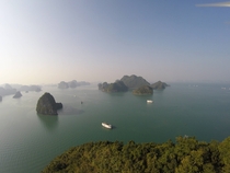 Lost control of my drone in Halong Bay in Vietnam the result was gorgeous 