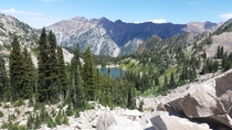Lower Red Pine Lake in Little Cottonwood Canyon just outside of Snowbird Utah 