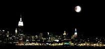Lunar eclipse over New York City 