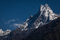 Machapuchare  m by Moonlight Central Nepal 