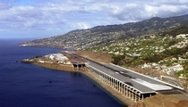 Madeira Airport Portugal Part of the runway is built on a platform supported by  columns 
