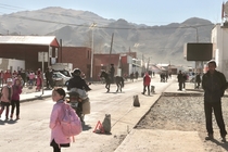 Main street of Tsengel a remote settlement in mountainous far-western Mongolia inhabited primarily by ethnic Kazakhs 