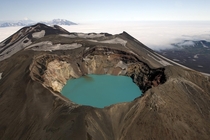 Maly Semyachik volcano and crater lake - Kamchatka Peninsula Russia  by Phillipe Crochet 