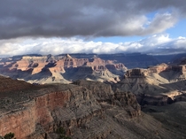 Managed to catch this shot as the sun broke through the morning fog Grand Canyon AZ from the South Kaibab Trail 