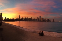 March  Chicago Sunset OC No filter crosspost rcityporn