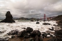 Marshall Beach and Golden Gate Bridge before storm SF OC X