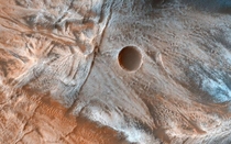 Martian landscape This is an image of viscous lobate flow features that are commonly found on Mars