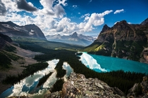 Mary Lake and Lake OHara from the Opabin Prospect British Columbia Photo by Christian Thamm xpost from rTrueNorthPictures 