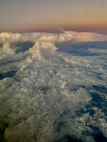 Massive thunderhead over Southern Mexico as viewed from the air Sparks were flying