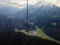 Mayrhofen Tyrol Austria seen from the Penkenbahn Gondola 